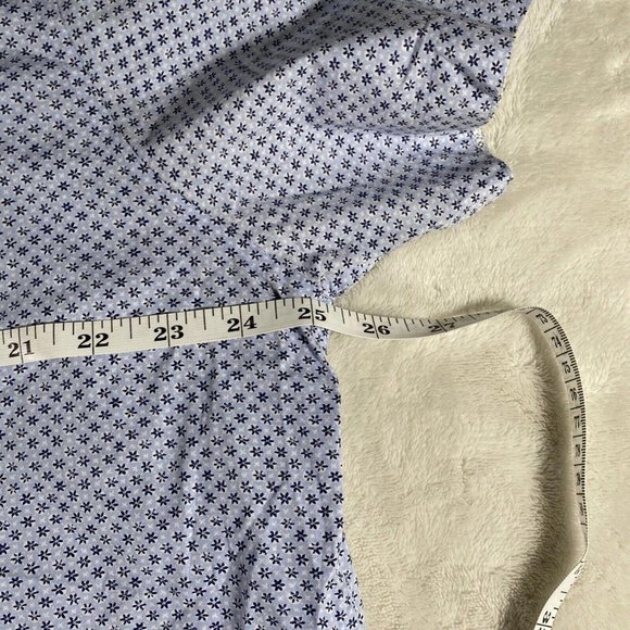 Johnston & Murphy Blue Patterned Casual Button Down Shirt - Picture 6 of 8